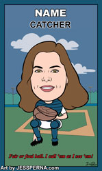 Baseball Card Gift Caricature Catcher
