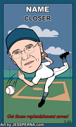 Baseball Card Gift Caricature Closer