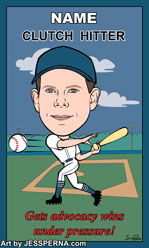 Baseball Card Gift Caricature Clutch Hitter