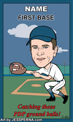 Baseball Card Gift Caricature First Base