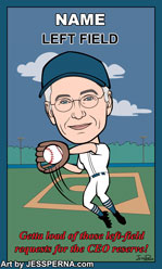 Baseball Card Gift Caricature Left Field