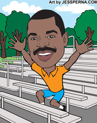 Dd Cheering from Bleachers Caricature