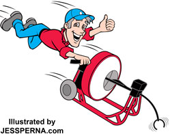 Order Cartoon Truck Wrap Plumber Ad Illustrations