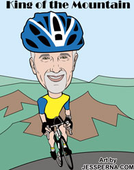 Retired Man on Mountain Bike Cartoon