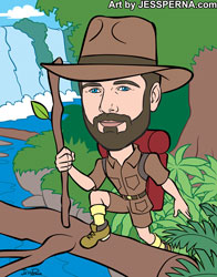 Man on Safari Caricature