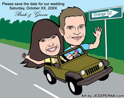 Save the Date Australia Wedding Caricature