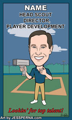 Baseball Card Gift Caricature Scout