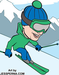 Skier Caricature Gift Drawing