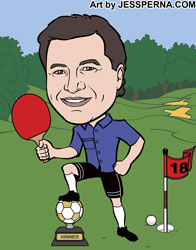 Sportsman Caricature Gift Cartoon Sign-in Board