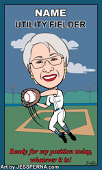 Baseball Card Gift Caricature Utility Fielder